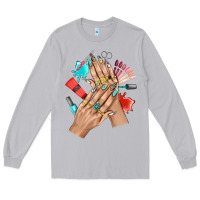 Moon Dust Western Nail Art With Nail Material Bbs Long Sleeve Tee - BundleAndBundleShop