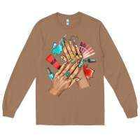 Toasted Coconut Western Nail Art With Nail Material Bbs Long Sleeve Tee - BundleAndBundleShop
