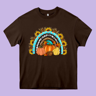 Fall Rainbow Heavy Core Tee Designed By Artiststas