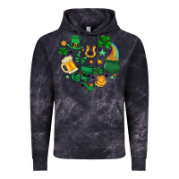 Cloud Black st. patrick heart doodle Vintage Hoodie - MaliasSmallBusiness