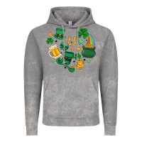 Cloud Rock st. patrick heart doodle Vintage Hoodie - MaliasSmallBusiness