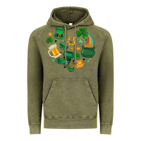Vintage Olive st. patrick heart doodle Vintage Hoodie - MaliasSmallBusiness