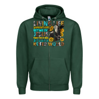 Sports Green Living Life Somewhere Between Jesus Zipper Hoodie - texasbilliewilder