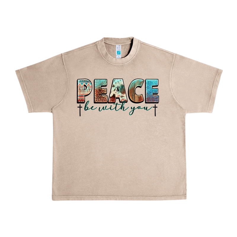 Peace Be With You Cross Urban Heavy Tee by NancyCooperArtShop | Teevron