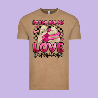 Books Are My Love Language Vintage Tee Designed By Maliassmallbusiness