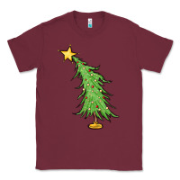 Burgundy trendy christmas tree Classic Tee - MaliasSmallBusiness