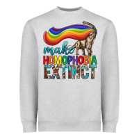 Heather Grey Lgbtq Make Homophobia Extinct Heavyweight Sweatshirt - BundleAndBundleShop