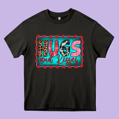 Hugs And Kisses Heavy Core Tee Designed By Jahusdesignshop