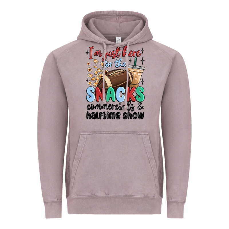 Im Just Here For The Snacks Commercials And  Halftime Show Vintage Hoodie by MaliasSmallBusiness | Teevron