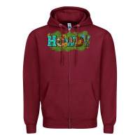 Burgundy Western Howdy Zipper Hoodie - texasbilliewilder