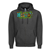 Charcoal Heather Western Howdy Zipper Hoodie - texasbilliewilder