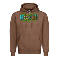 Chestnut Western Howdy Zipper Hoodie - texasbilliewilder