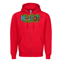 Red Western Howdy Zipper Hoodie - texasbilliewilder