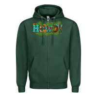Sports Green Western Howdy Zipper Hoodie - texasbilliewilder