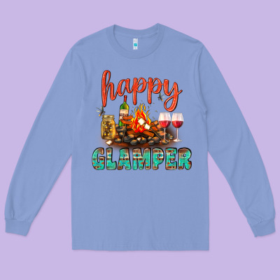 Happy Glamper Camp Long Sleeve Tee Designed By Bundleandbundleshop