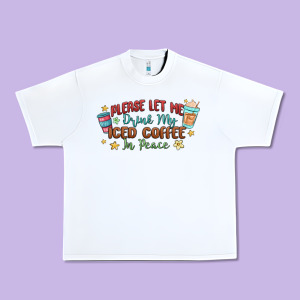Please Let Me Drink My Iced Coffee In Peace Urban Heavy Tee Designed By Maliassmallbusiness
