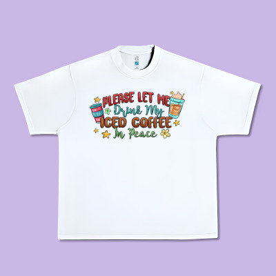 Please Let Me Drink My Iced Coffee In Peace Urban Heavy Tee Designed By Maliassmallbusiness