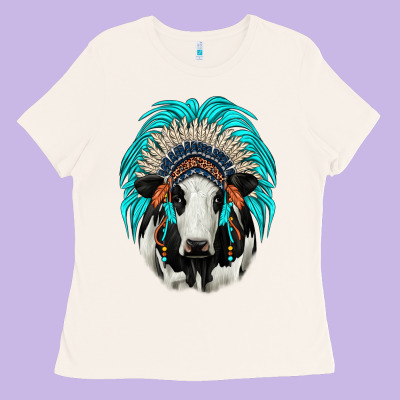 Holstein Indian Headdress Ladies Tee Designed By Jahusdesignshop