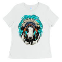 White holstein indian headdress Ladies Tee - JahusDesignShop