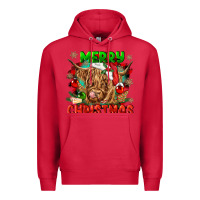 Cardinal merry christmas cow Premium Hoodie - CowGirlArtShop