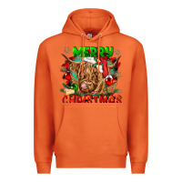 Carrot merry christmas cow Premium Hoodie - CowGirlArtShop