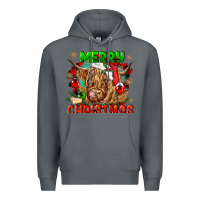 Rock merry christmas cow Premium Hoodie - CowGirlArtShop