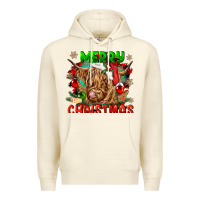 Sandshell merry christmas cow Premium Hoodie - CowGirlArtShop