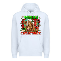 White merry christmas cow Premium Hoodie - CowGirlArtShop