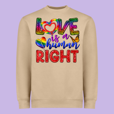 Love İs A Human Right Heavyweight Sweatshirt Designed By Bundleandbundleshop