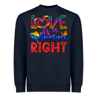 Navy Love İs a Human Right Heavyweight Sweatshirt - BundleAndBundleShop