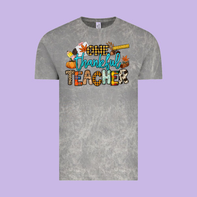 One Thankful Teacher Vintage Tee Designed By Nancycooperartshop