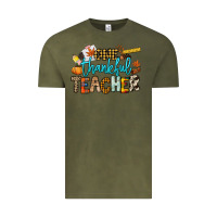 Vintage Olive One thankful Teacher Vintage Tee - NancyCooperArtShop