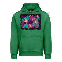Emerald halloween trees and turquoise glitter background Urban Hoodie - BundleAndBundleShop