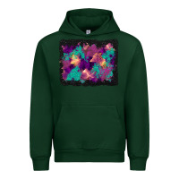 Forest Green halloween trees and turquoise glitter background Urban Hoodie - BundleAndBundleShop