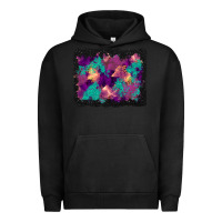 Pigment Black halloween trees and turquoise glitter background Urban Hoodie - BundleAndBundleShop