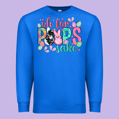 Oh For Peeps Sake Cowhide Easter Day Premium Sweatshirt Designed By Howdyjamesfarm
