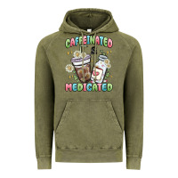 Vintage Olive caffeinated and medicated Vintage Hoodie - MaliasSmallBusiness