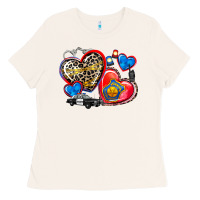 Bone western leopard  police hearts Ladies Tee - AdoDesignShop
