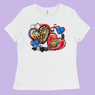 Western Leopard  Police Hearts Ladies Tee Designed By Adodesignshop