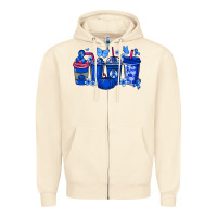 Sandshell Colon Cancer coffee cups blue ribbon Zipper Hoodie - NancyCooperArtShop