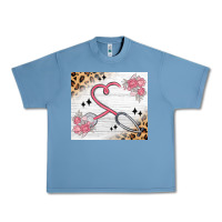 Pebble Blue customized leopard floral nurse Urban Heavy Tee - MaliasSmallBusiness
