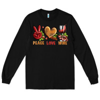 Black Peace Love Wine Long Sleeve Tee - BundleAndBundleShop