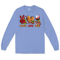 Colony Blue Peace Love Wine Long Sleeve Tee - BundleAndBundleShop