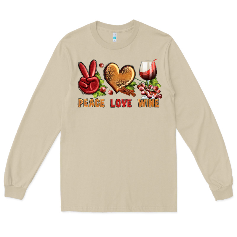 Peace Love Wine Long Sleeve Tee by BundleAndBundleShop | Teevron