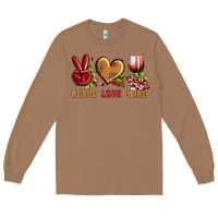 Toasted Coconut Peace Love Wine Long Sleeve Tee - BundleAndBundleShop