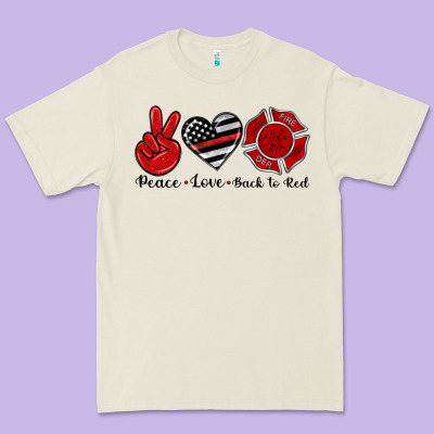 Peace Love Back To Red Premium Tee Designed By Artiststas