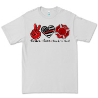 Dove Grey peace love back to red Premium Tee - Artiststas