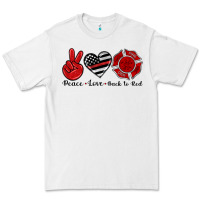 White peace love back to red Premium Tee - Artiststas