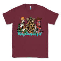 Burgundy merry christmas y'all christmas trees Classic Tee - CowhideDigitalArt