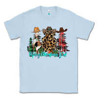 Dusty Blue merry christmas y'all christmas trees Classic Tee - CowhideDigitalArt